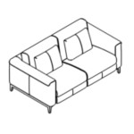 L1500 x D1030 x H800 (Two Seater)