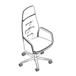 L630 x D575 x H1255-1355 (Upholstered High Back)