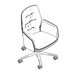 L630 x D575 x H1000-1100 (Upholstered Medium Back)