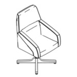 L600 x D650 x H1010 ( Medium Back With Beech Wood Base 4 Gliders )