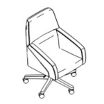 L600 x D650 x H1010/1110 ( Medium Back With Beech Wood Base 5 Wheels )