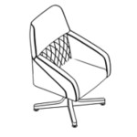 L600 x D650 x H1010 ( Medium Back With Chrome Base 4 Gliders and Diamond Stitching )