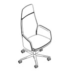 L630 x D575 x H1255-1355 (Wooden Shell High Back)