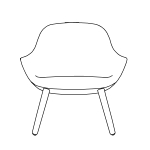 L800 x D700 x H790 (Wooden Leg Chair)