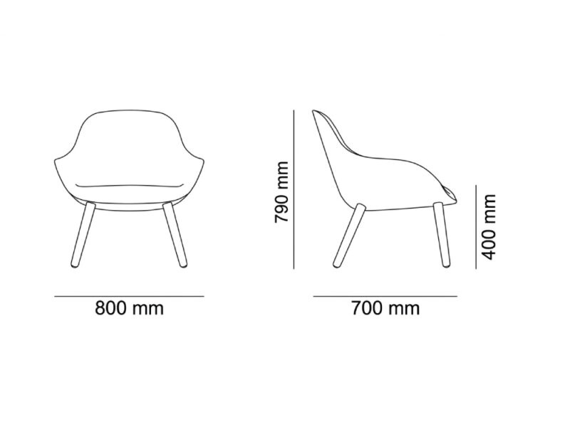 Dilmunite 2 – Soft Armchair with Four Leg-01-Size