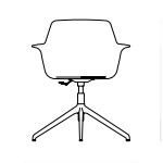 L670 x D670 x H890-820 (4 star Swivel with Gas Lift)