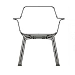 L670 x D590 x H820 (4 Legs)