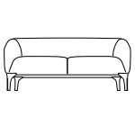 L1630 x D800 x H670 (Two Seater)