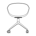 L700 x D700 x H790 mm (4-Star Swivel Chair with Castor)