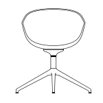 L700 x D700 x H790 mm (4-Star Swivel Chair)