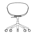 L590 x D550 x H440 mm (5-Star Swivel Chair with Castor)