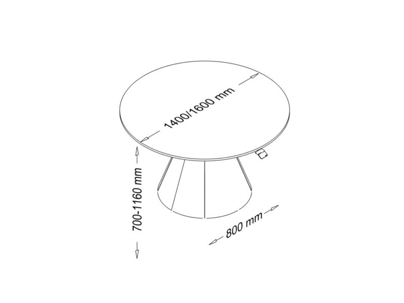 Conevia 2 - Height Adjustment Round Meeting Table with Conical Base size img
