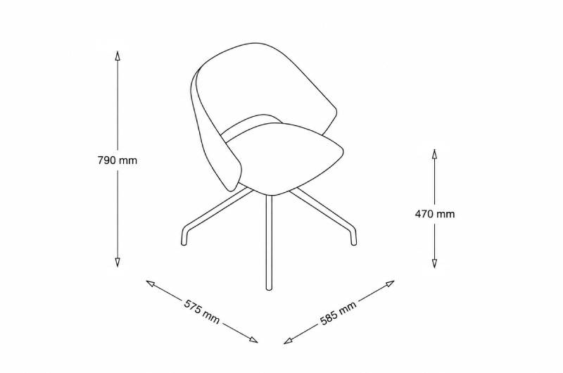 Iconair 1 - Iconair 1 - Upholstered Meeting Chai dimesstion Image