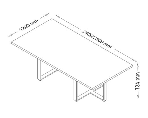 Arvento - Executive Desk with T Shaped Leg with Optional Credenza Unit Dimesstion_img