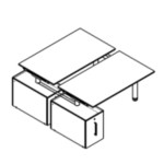 Workstation for 2 Persons with Vertical File