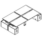 Workstation for 4 Persons with Vertical File