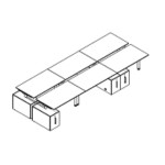 Workstation for 6 Persons with Vertical File