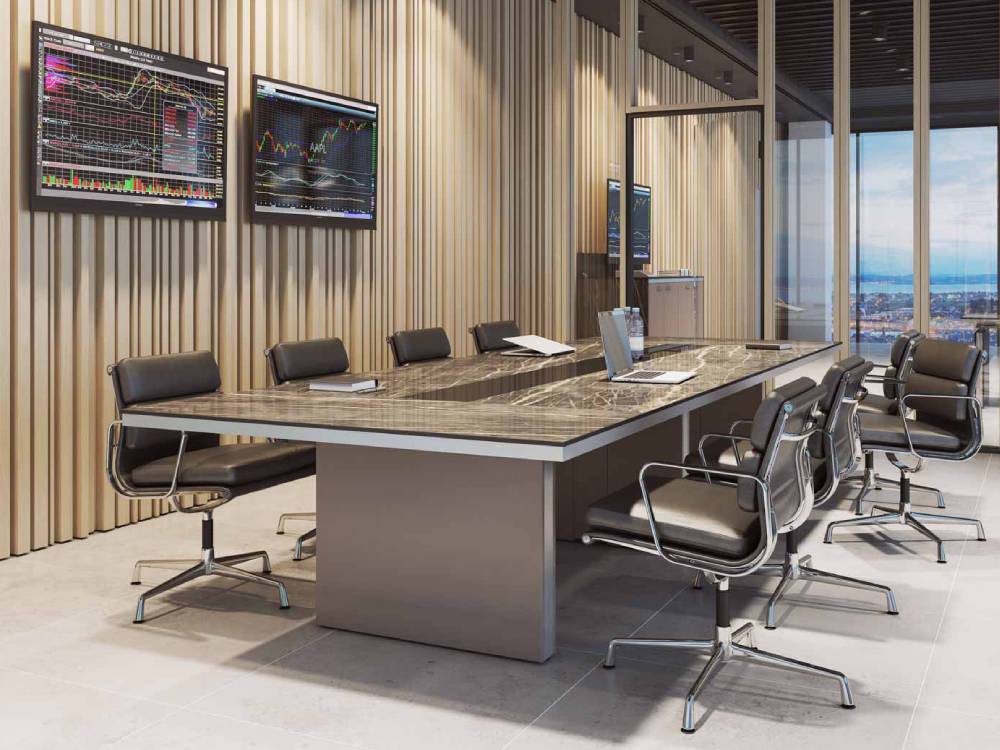 Arena 1 - Marble Slab Leg Rectangular Meeting Table with Optional Glass and Leather Inserts 01 img Arena 1 Marble Slab Leg Rectangular Meeting Table with Optional Glass and Leather Inserts 01 img