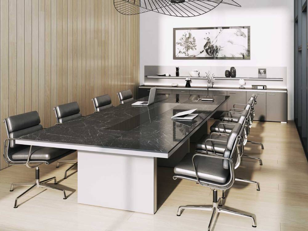 Arena 1 - Marble Slab Leg Rectangular Meeting Table with Optional Glass and Leather Inserts 03 img Arena 1 Marble Slab Leg Rectangular Meeting Table with Optional Glass and Leather Inserts 03 img