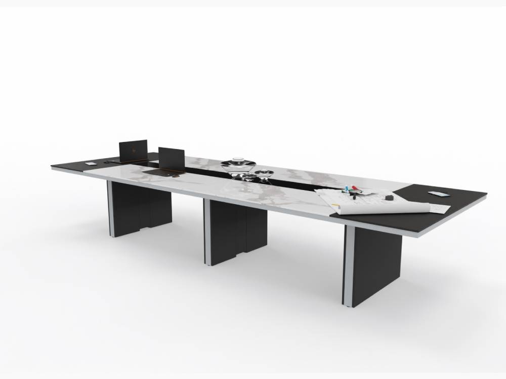 Arena 1 - Marble Slab Leg Rectangular Meeting Table with Optional Glass and Leather Inserts 05 img Arena 1 Marble Slab Leg Rectangular Meeting Table with Optional Glass and Leather Inserts 05 img