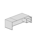 Desk with Small Pedestal