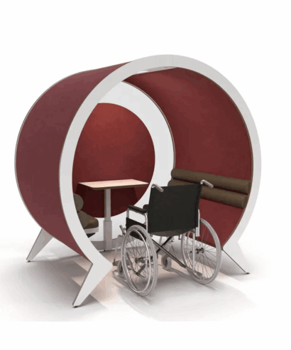 Brinox 2 - Designed Acoustic Meeting Pod for 1-3 Persons with Acoustic Backwall