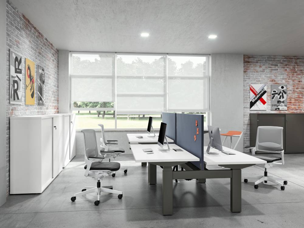 Chico - Back to Back 2 Step Operational Office Desk with Optional Dividing Screen for 2 & 4 Persons 01 Img Chico Back to Back 2 Step Operational Office Desk with Optional Dividing Screen for 2 4 Persons 01 Img