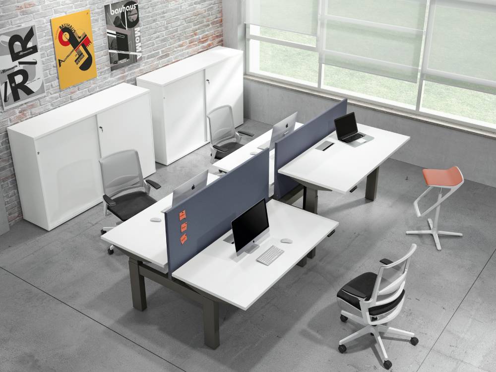 Chico - Back to Back 2 Step Operational Office Desk with Optional Dividing Screen for 2 & 4 Persons Main Img Chico Back to Back 2 Step Operational Office Desk with Optional Dividing Screen for 2 4 Persons Main Img