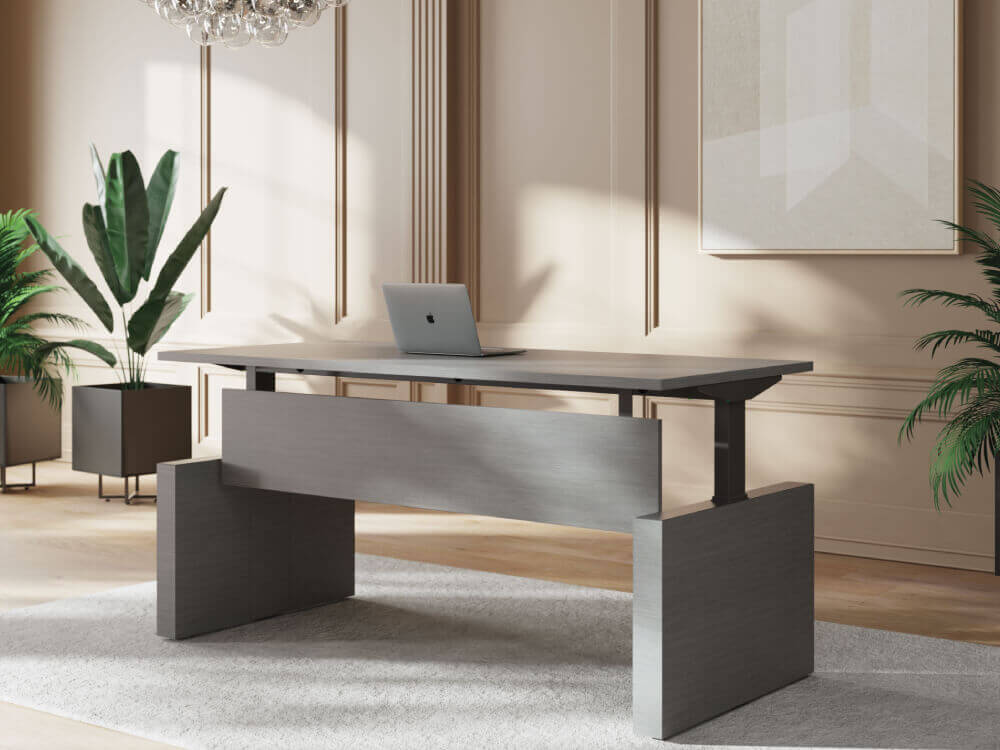 Cronato - Panel Lags Executive Desk with Optional Modesty and Credenza Unit 01 Cronato Panel Lags Executive Desk with Optional Modesty and Credenza Unit 01