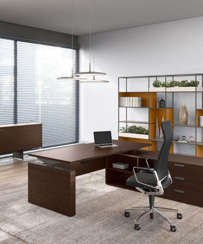 Cronato - Height Adjustable Executive Desk with Panel Leg and Optional Modesty and Credenza Unit
