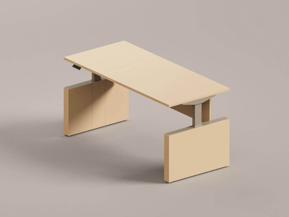 Cronato - Panel-Legs-Height-Adjustable-Executive-Desk-with-Optional-Modesty-and-Credenza-Unit-01 Cronato Panel Legs Height Adjustable Executive Desk with Optional Modesty and Credenza Unit 01