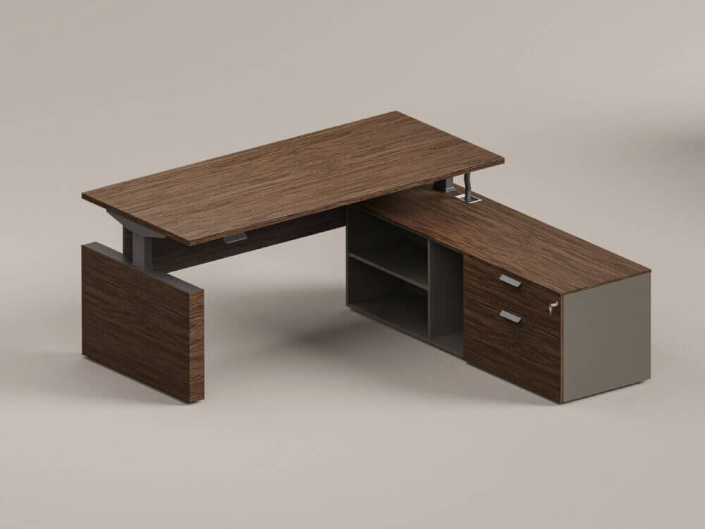 Cronato - Panel-Legs-Height-Adjustable-Executive-Desk-with-Optional-Modesty-and-Credenza-Unit-02 Cronato Panel Legs Height Adjustable Executive Desk with Optional Modesty and Credenza Unit 02