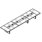 Large Rectangular Shape Table (with Glass Insert, 14 Persons)