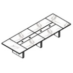 Medium Rectangular Shape Table (with Glass Insert, 10 and 12 Persons)