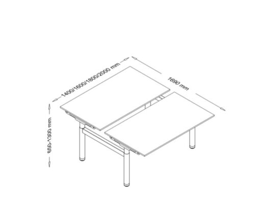 Nayara – Back to Back Height Adjustable U Leg Office Desk For 2 ,4 And 6 Persons Dimesnsiosn Img Nayara – Back to Back Height Adjustable U Leg Office Desk For 2 ,4 And 6 Persons Dimesnsiosn Img