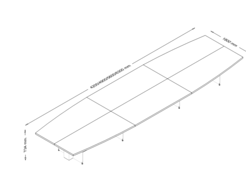 Osento - Barrel shaped Meeting Room Table with Modesty Panel Dimesstion_img