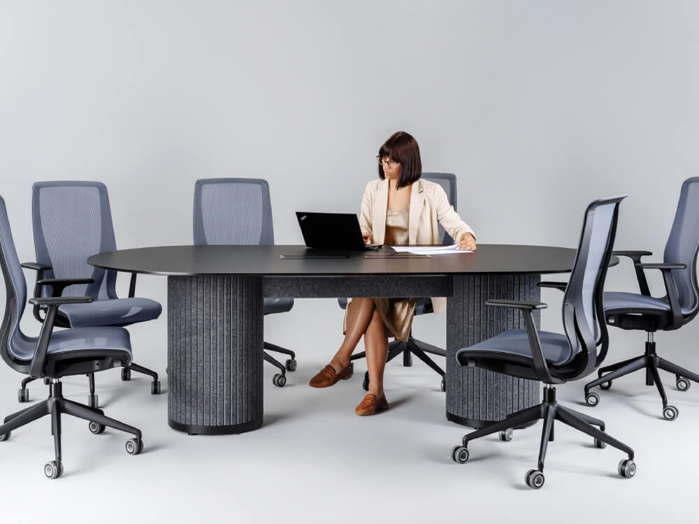 Parzio - Acoustic-Columns-Leg-Meeting-Table-12 Parzio Acoustic Columns Leg Meeting Table 12
