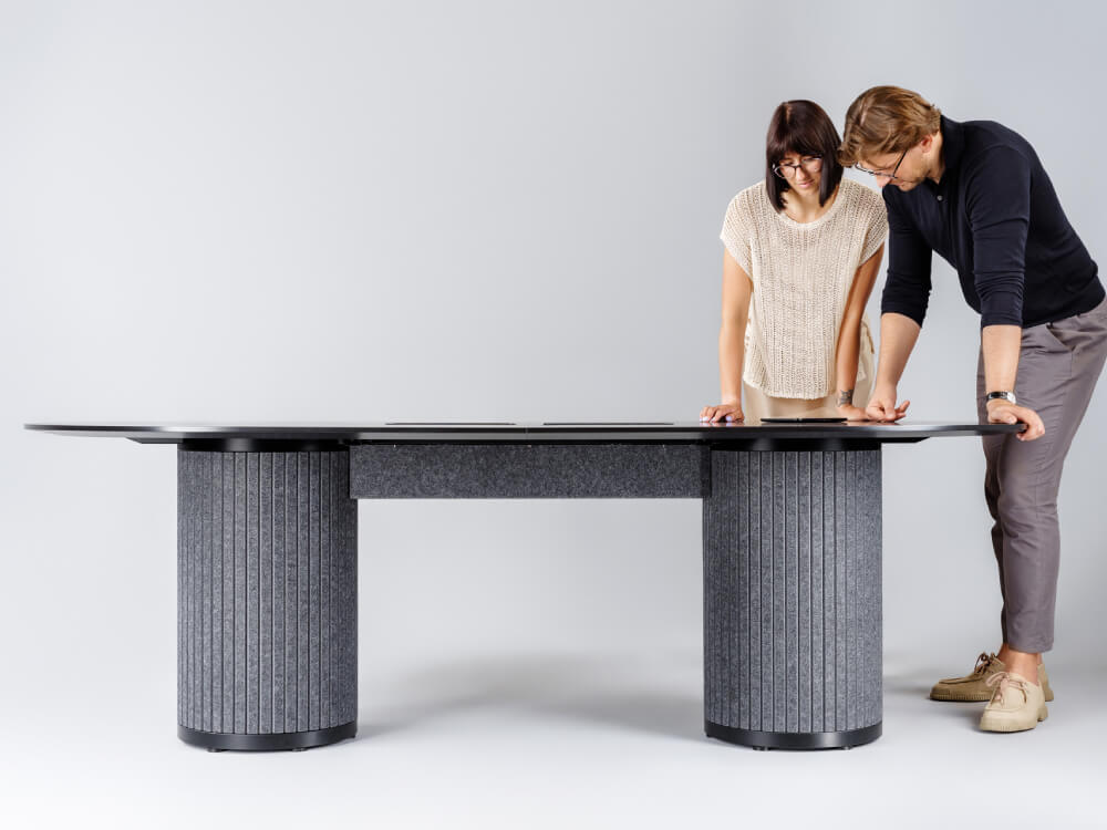 Parzio - Acoustic-Columns-Leg-Meeting-Table-13 Parzio Acoustic Columns Leg Meeting Table 13