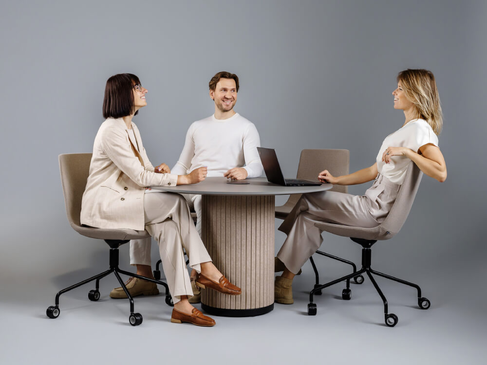 Parzio -Acoustic-Columns-Leg-Meeting-Table-9 Parzio Acoustic Columns Leg Meeting Table 9