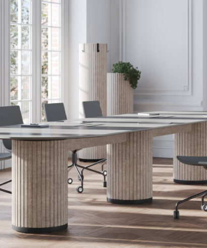 Parzio - Round and D end Shaped with Column Leg Meeting Table