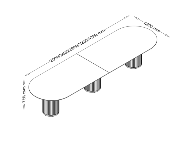 Parzio - Round and D end Shaped with Column Legs meeting table Dimesstion_img Parzio - Round and D end Shaped with Column Legs meeting table Dimesstion_img