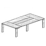 Medium Rectangular Shape Table with Central Insert (12 and 14 Persons)