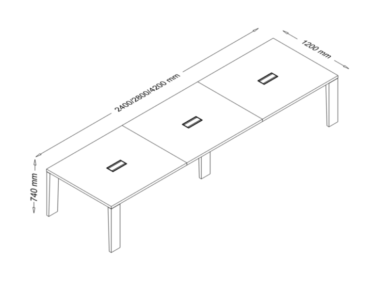 Silora - Round, Square and Rectangular Shaped with Central Insert Wood Veneer Meeting Table Dimesstion_img