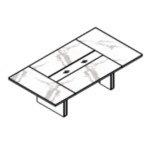Small Rectangular Shape Table (with Glass Insert, 6 and 8 Persons)